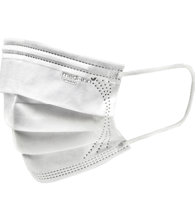 Product foto van Mondkapjes Medi-Inn GREEN Type IIR wit set van 50 biologisch afbreekbaar