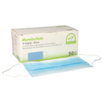 Product foto van Mondmaskers Type II blauw met neusbeugel set van 50 Medi-Inn