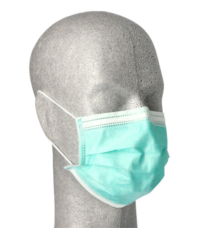 Product foto van Mondmaskers type II 3-laags groen set van 50 Medi-Inn