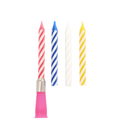 Product foto van Muziekkaarsen assorti kleuren Happy Birthday set van 5