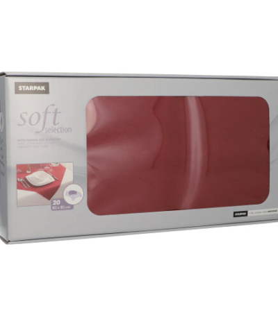 Product foto van Napperons nonwoven bordeaux set van 20 soft selection 80x80 cm