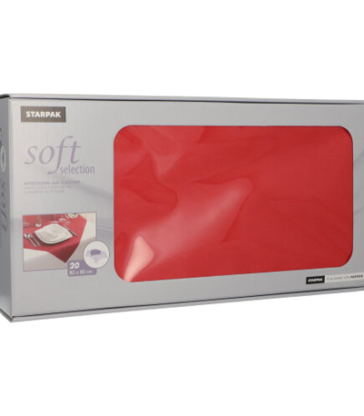 Product foto van Napperons nonwoven rood 80x80cm set van 20
