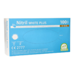 Product foto van Nitril handschoenen poedervrij White Plus wit XL set van 100