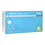 Product foto van Nitril handschoenen poedervrij White Soft wit XL set van 100