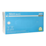 Product foto van Nitril handschoenen poedervrij White wit maat XL 200 Medi-Inn