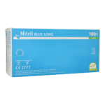Product foto van Nitril handschoenen poedervrij blauw L set van 100 Medi-Inn