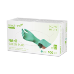 Product foto van Nitril handschoenen poedervrij groen set van 100 Medi-Inn Classic M