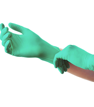 Product foto van Nitrile handschoenen poedervrij Green Plus groen XL set van 100