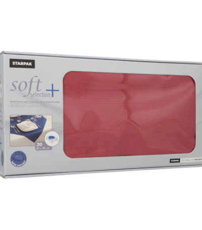 Product foto van Nonwoven Napperons bordeaux set van 20 80x80cm