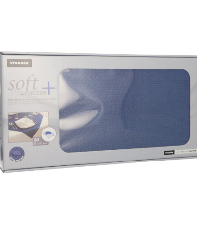 Product foto van Nonwoven napperons donkerblauw 80x80cm set van 20