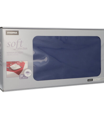 Product foto van Nonwoven servetten donkerblauw 80x80cm set van 20