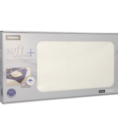 Product foto van Nonwoven servetten wit 80x80cm set van 20