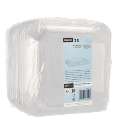 Product foto van PET Deksels voor lunchboxen transparant set van 25