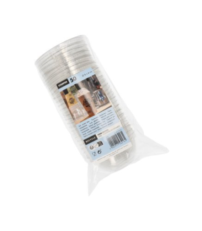 Product foto van PET deksels rond glashelder set van 50