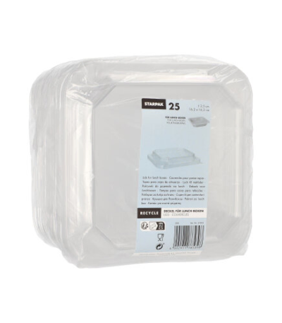 Product foto van PET lunchbox deksels transparant set van 25