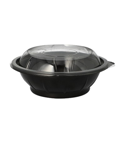 Product foto van PET saladeschalen zwart set van 25 600ml Snap It