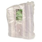 Product foto van PLA Saladeschalen met deksels wit set van 50 250ml