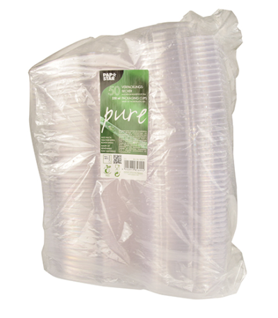 Product foto van PLA Saladeschalen met deksels wit set van 50 250ml