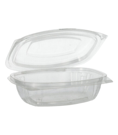 Product foto van PLA Saladeschalen met deksels wit set van 50 375ml