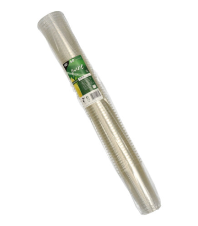 Product foto van PLA bierbekers glashelder set van 60 200ml