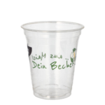 Product foto van PLA drinkbekers 300ml wit set van 50 "Becher aus Mais"