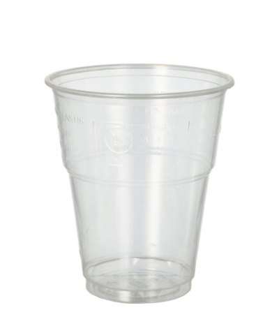 Product foto van PLA drinkbekers glashelder 300ml voor koude dranken set van 25