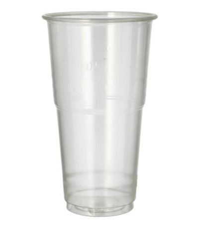 Product foto van PLA drinkbekers glashelder 500ml met schuimkraag