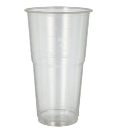 Product foto van PLA drinkbekers glashelder 500ml set van 12