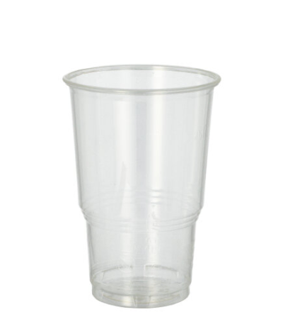 Product foto van PLA drinkbekers glashelder met schuimkraag set van 25 250ml