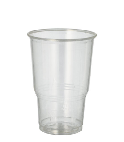 Product foto van PLA drinkbekers glashelder met schuimkraag set van 70 250ml