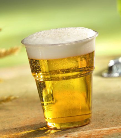 Product foto van PLA drinkbekers glashelder met schuimkraag set van 70 300ml