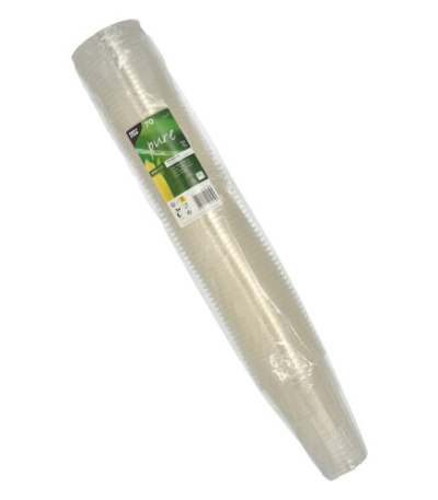 Product foto van PLA drinkbekers glashelder set van 70 400ml