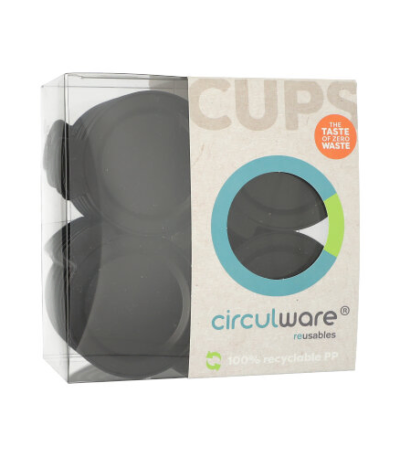 Product foto van PP deksels drinkbekers zwart set van 24 Circulware