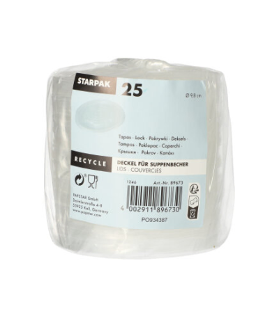 Product foto van PP deksels voor soepkommen transparant set van 25