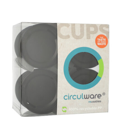 Product foto van PP drinkdeksels zwart met opening 8cm Circulware by Haval