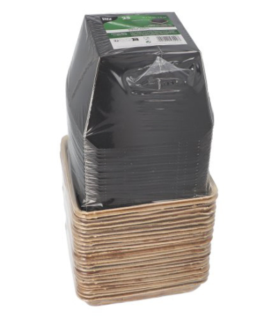 Product foto van Palmb blad hamburgerbakjes hoekig klein set van 25