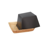 Product foto van Palmb blad hamburgerbakjes hoekig klein set van 25