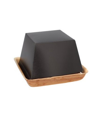 Product foto van Palmb blad hamburgerbakjes hoekig klein set van 25