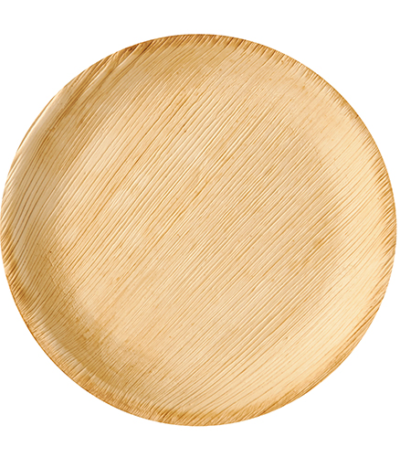 Product foto van Palmbblad Borden rond naturel set van 6