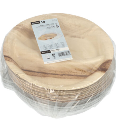 Product foto van Palmblad Borden 2-vaks met deksels set van 10