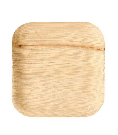 Product foto van Palmblad Borden hoekig 18cm set van 25