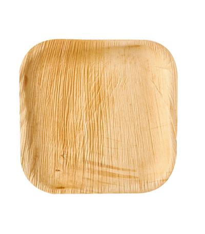 Product foto van Palmblad Borden hoekig set van 6 18cm