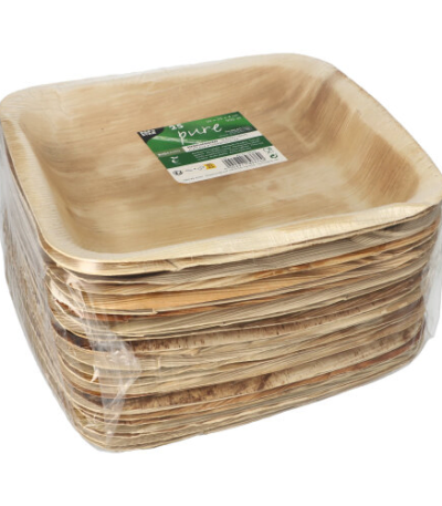 Product foto van Palmblad Menubakken hoekig 900ml set van 25