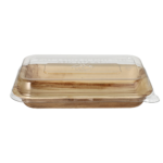 Product foto van Palmblad Schalen met deksels 400ml set van 10