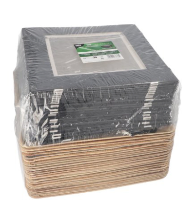 Product foto van Palmblad dienbladen hoekig met deksel en band set van 25