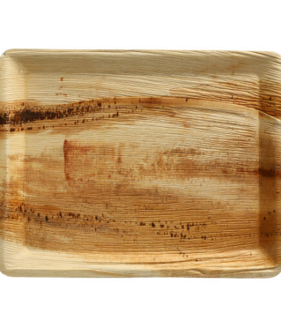 Product foto van Palmblad dienbladen hoekig set van 25