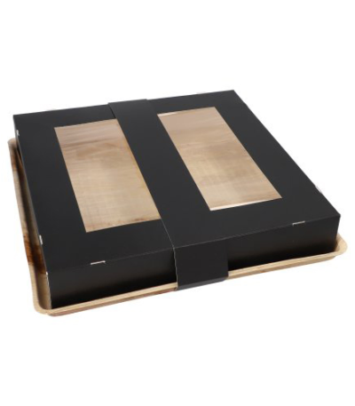 Product foto van Palmblad dienbladen met deksel en band set van 25