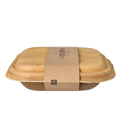 Product foto van Palmblad dienbladen met deksel en sleeve set van 10