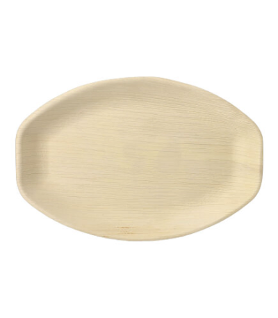 Product foto van Palmblad dienbladen ovaal natuur set van 6