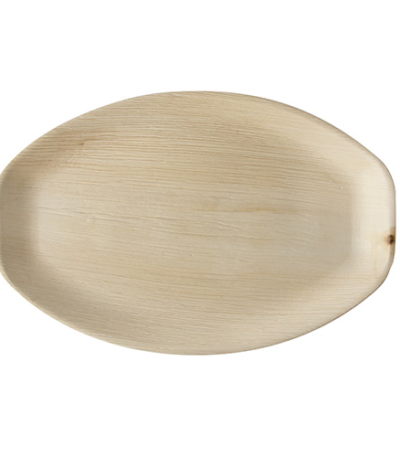 Product foto van Palmblad dienbladen ovaal set van 25 37x25x3cm